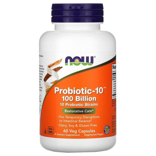 NOW Foods, Probiotic-10 100 Billion, 60 Veg Capsules, -10, 100 , 60     , -, 