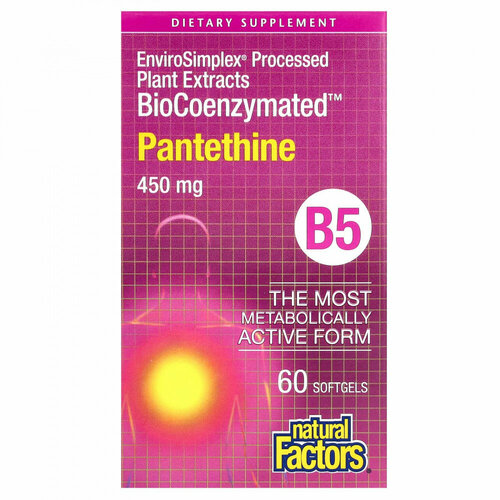 ���������� Natural Factors, BioCoenzymated, B5, ��������, 450 ��, 60 ������