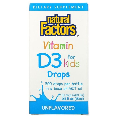  Natural Factors Vitamin D3 for Kids, 90 , 15 , 400 , 500 .   , -, 