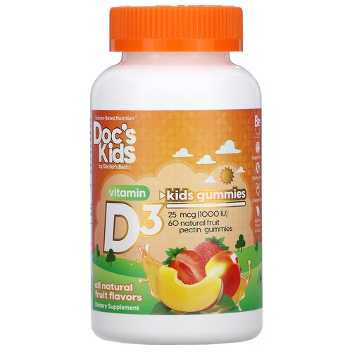 ���������� �������� Doctor's Best Doc's Kids Vitamin D3 Gummies ����������� ��������� ���� 25 ��� (1000 ��), 230 �, 1000 ME, 60 ��.