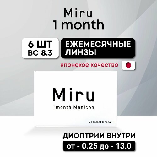 ���������� ���������� ����� �� ����� Menicon Miru 1month, 6 ��., R 8,3, D -11,5, 1 ��.