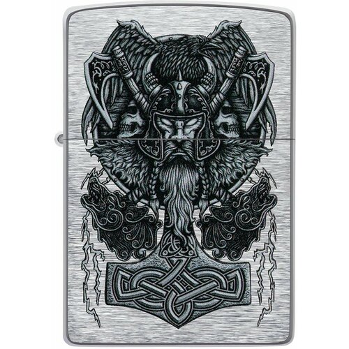     ZIPPO Classic 49777 Viking Design   Brushed Chrome - 