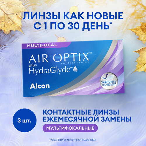    Alcon Air Optix Plus HydraGlyde Multifocal, 3 ., R 8,6, D -4,75, ADD: , 1 .