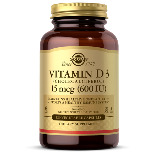 Vitamin D3 ( 3) 15  (600 IU) 120   (Solgar)   , -, 