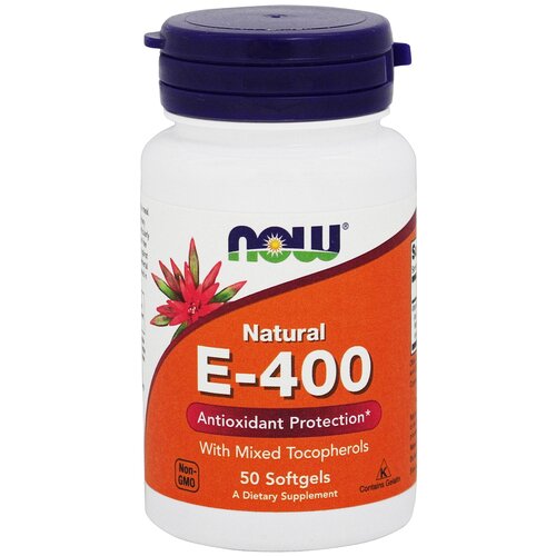 ���������� ������� NOW Natural E-400 with Mixed Tocopherols, 70 �, 400 ��, 50 ��.