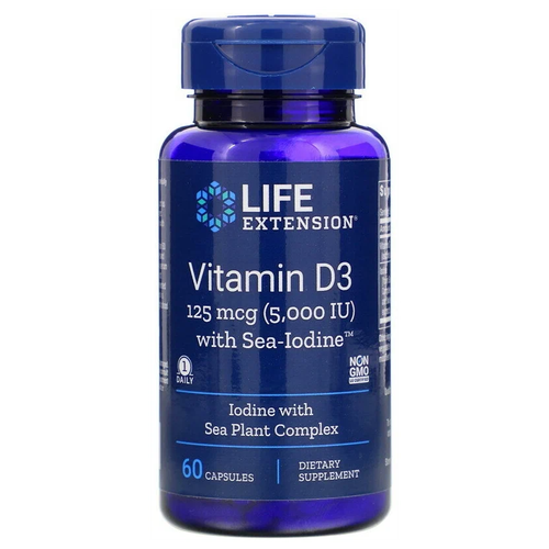  Life Extension Vitamin D3 with Sea-Iodine, 50 , 5000 , 60 .   , -, 