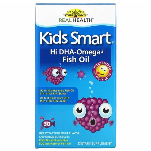 ���������� Kids Smart, ����� ��� � ������� ����������� �����-3 � ���, ������������ ��������� ����, 30 ����������� ������, ���������� �� ���, Bioglan
