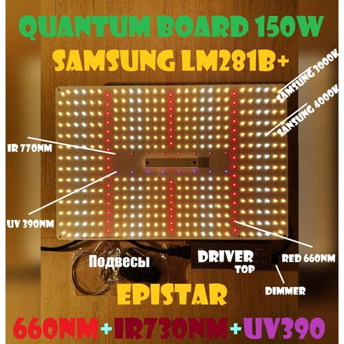 New Premium Quantum board 150w Samsung LM281B+          240     , -, 
