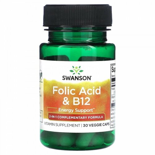 Swanson Folic Acid & B12, 30 .   , -, 