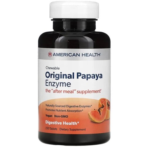 ���������� American Health, Papaya Enzyme, ������������ ����������� ������� ������, 250 ��������