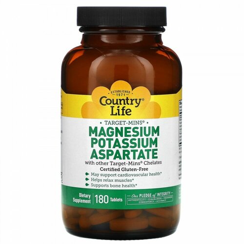 Country Life,  , Target-Mins, Calcium, Magnesium, Potassium, ,   , 180    , -, 