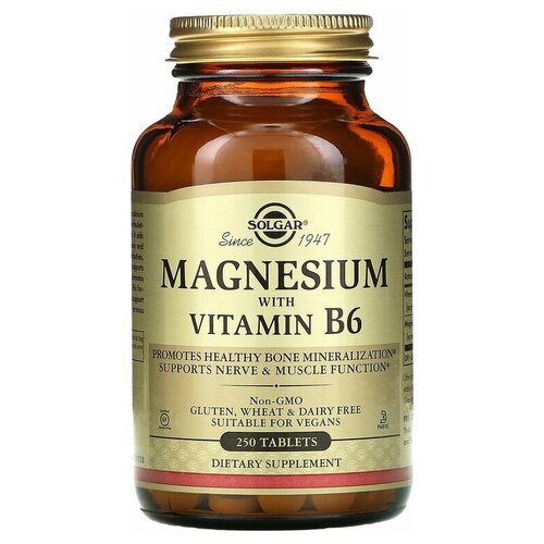 Solgar Magnesium with Vitamin B6 250    , -, 