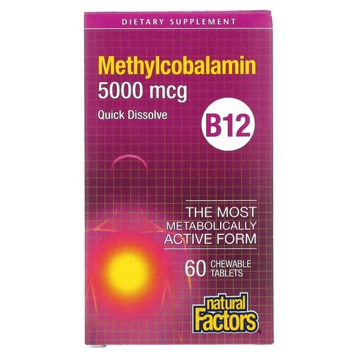 ���������� �������� Natural Factors Methylcobalamin B12, 90 �, 5000 ���, 60 ��.
