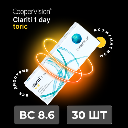   CooperVision Clariti 1 day toric., 30 ., R 8,6, D +0,25,CYL:-1,25,A:110, ADD: +1.00 D, , 1 .   , -, 