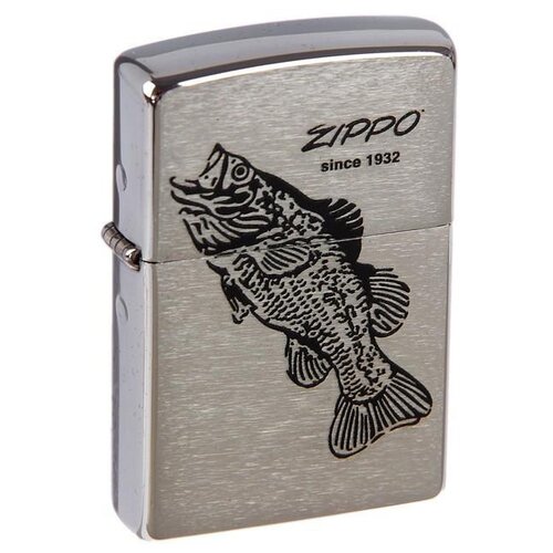     ZIPPO 200 Black Bass   Brushed Chrome - 