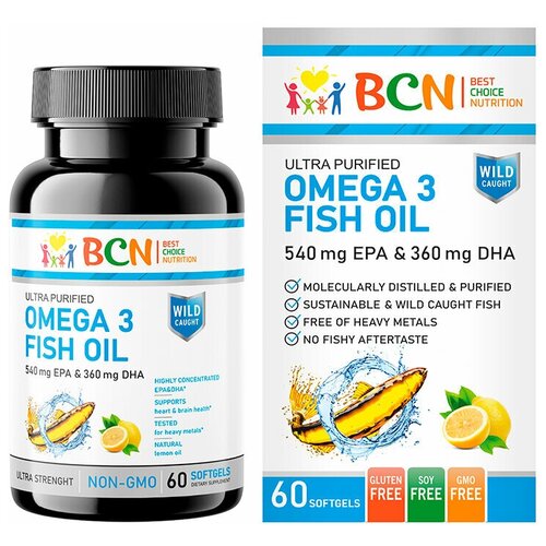 BCN Omega-3 Fish Oil 1500 EPA & 1200 DHA , 60 .  ,     , -, 