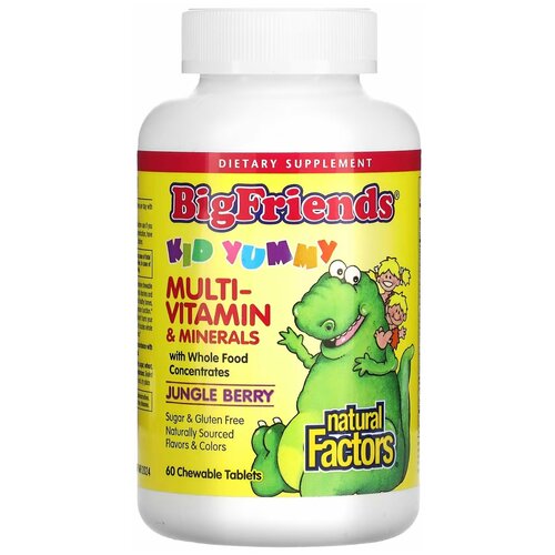 Natural Factors, Big Friends, Chewable Multi-Vitamin ans Minerals,    ,   , 60     , -, 