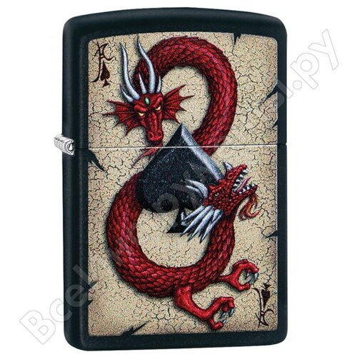    ZIPPO Classic 29840 Dragon Ace Design   Black Matte        , -, 