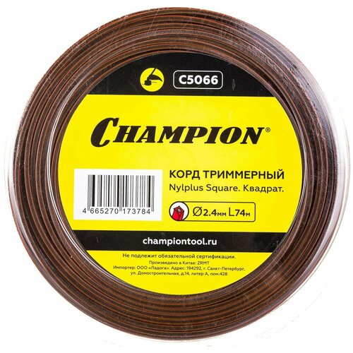    Champion C5066 Nylplus Square 2.4mm x 74m   , -, 