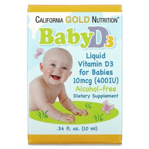 ���������� California Gold Nutrition Baby Vitamin D3 Liquid ��., 10 ���, 10 ��