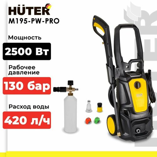 ���������� ����� �������� �������� Huter M195-PW-PRO, 195 ���, 420 �/�, ������/���������