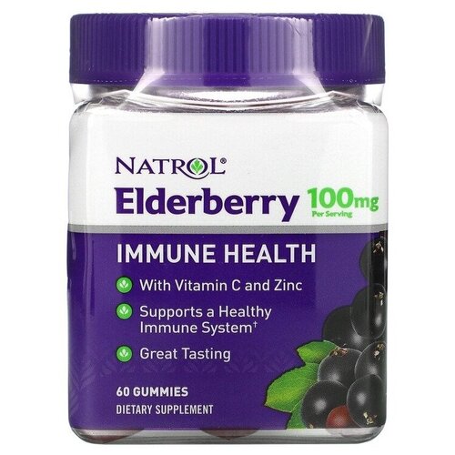 Natrol Elderberry 100 mg 60 gummies/  100 , 60    , -, 