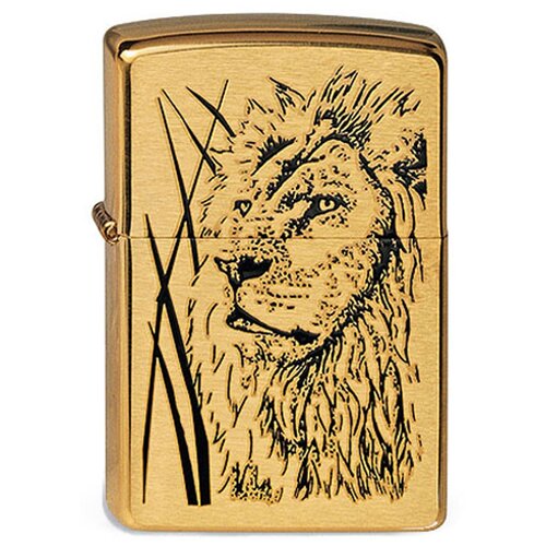     ZIPPO 204B Proud Lion   Brushed Brass -  