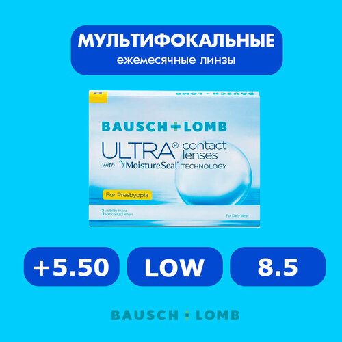 ���������� ���������� ����� �� ����� BAUSCH+LOMB Ultra for Presbyopia, 3 ��., R 8,5, D +5,5, ADD: ������, 1 ��.