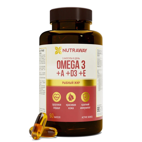 ���������� �������� ��������� Omega 3 +A+D3+E�, Nutraway 90 ������ �������� ��������
