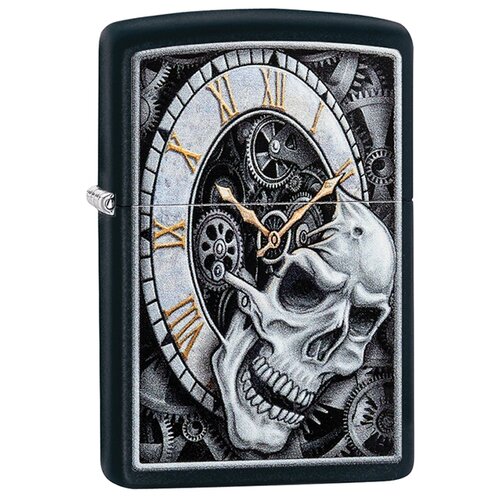  Zippo   Skull Clock Design Black Matte, 29854  1 . 1 . 60 