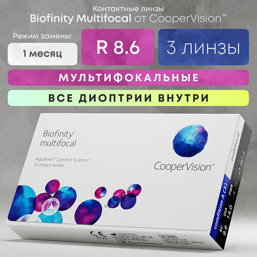   CooperVision Biofinity Multifocal, 3 ., R 8,6, D -8,5, ADD: +1.50 D, , 1 .   , -, 