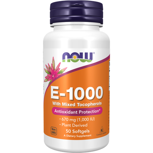 NOW E-1000 with Mixed Tocopherols 670  (1,000 ) 50    , -, 