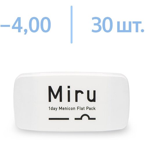 ���������� ����������� ���������� ����� Menicon Miru 1 day Flat Pack, 30 ��., R 8,6, D -4, 1 ��.