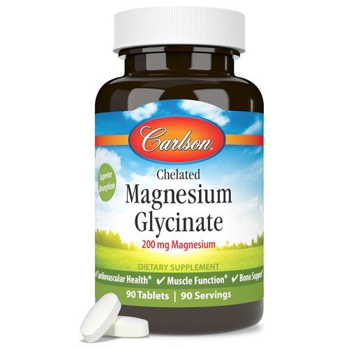 Carlson Chelated Magnesium Glycinate 200  90    , -, 