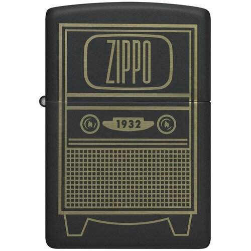     ZIPPO Classic 48619 Vintage TV Design   Black Matte -   ZIPPO