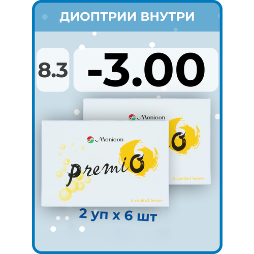 ���������� ���������� ����� Menicon Premio, 12 ��., R 8,3, D -3, 2 ��.